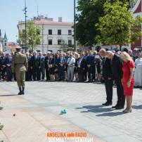 Obchody 450-lecia Unii Lubelskiej- złożenie kwiatów pod pomnikiem