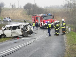 W wypadku samochodowym w Weryni zginęło czterech piłkarzy (fot. KPP Kolbuszowa)